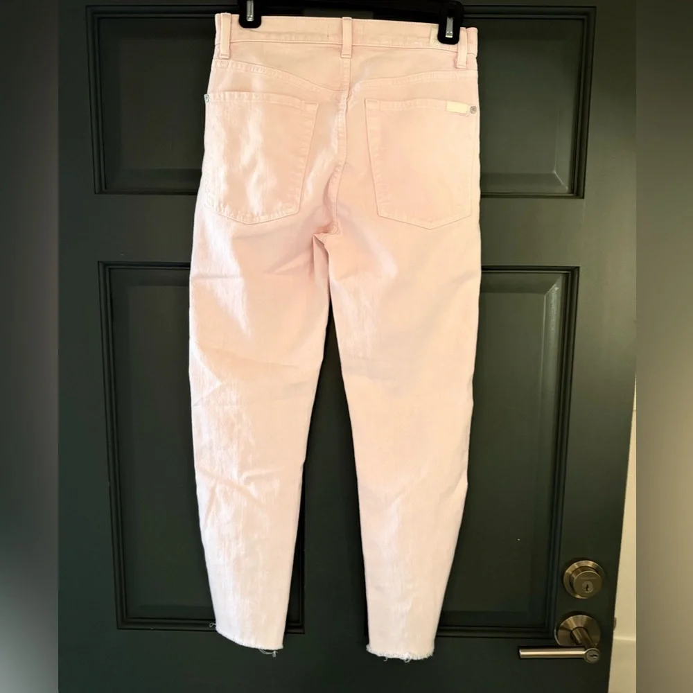 7 For All Mankind Light Pink Distressed Jeans